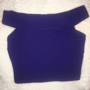 Royal blue Off the shoulder crop top